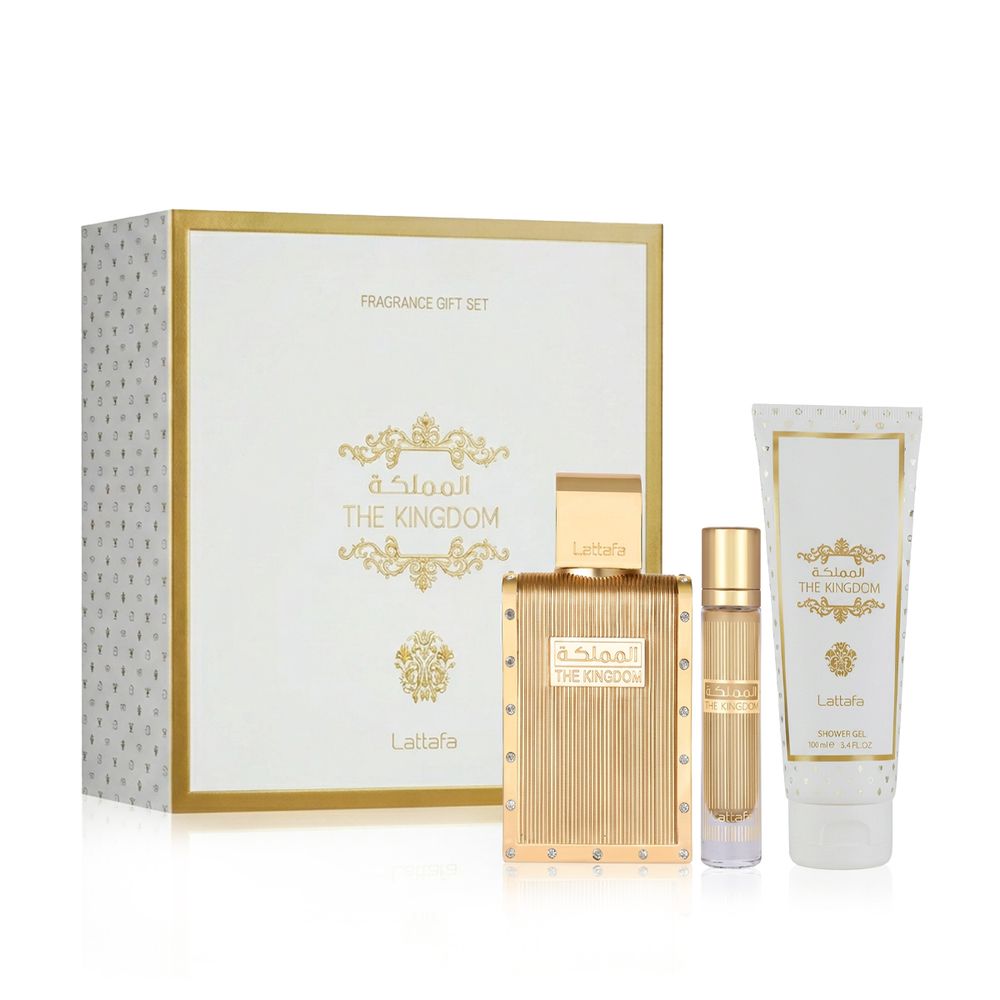 Lattafa The Kingdom EDP 100 ml + EDP mini 12 ml + SG 100 ml za muškarce slika 3