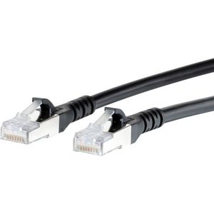 Metz Connect 1308451500-E RJ45 mrežni kabel, Patch kabel cat 6a S/FTP 1.50 m crna sa zaštitom za nosić 1 St.