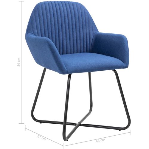 Blagovaonske stolice od tkanine 6 kom plave slika 8