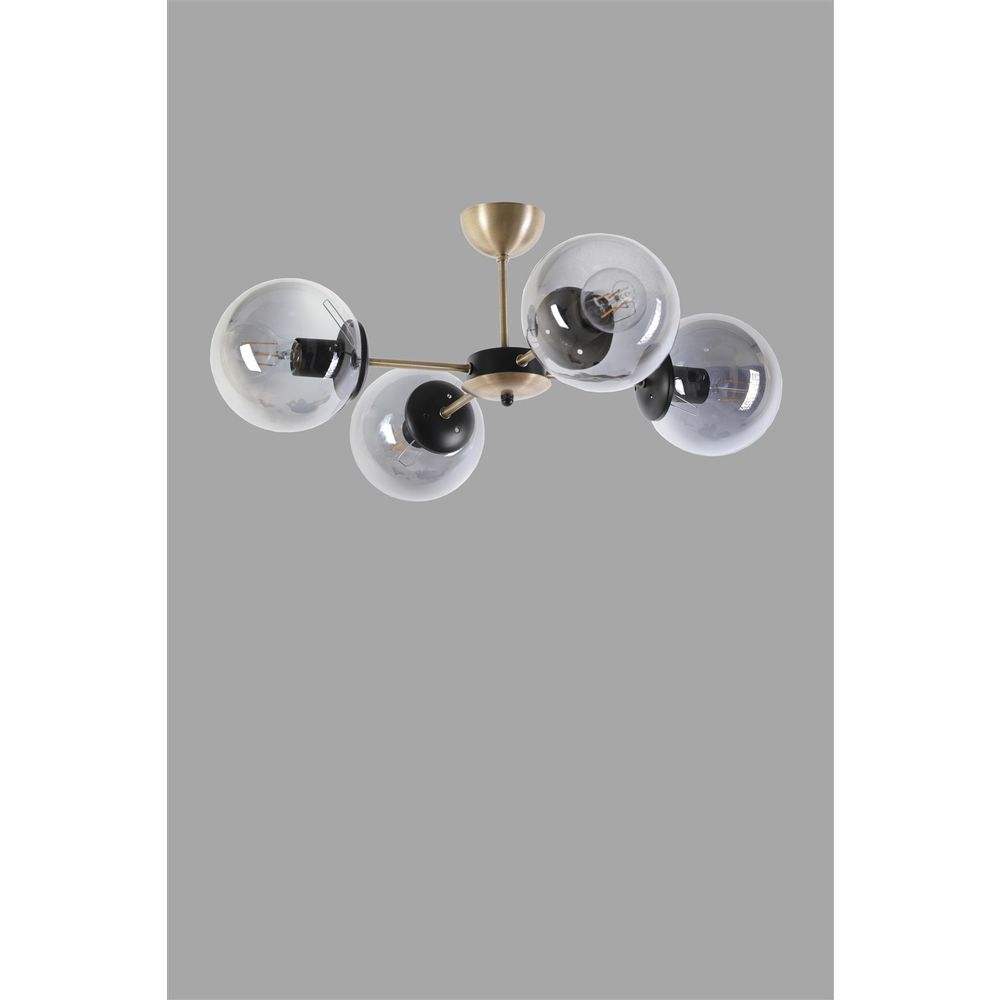 Venüs 4 Lü Füme Camlı Avize CopperFume Chandelier slika 3