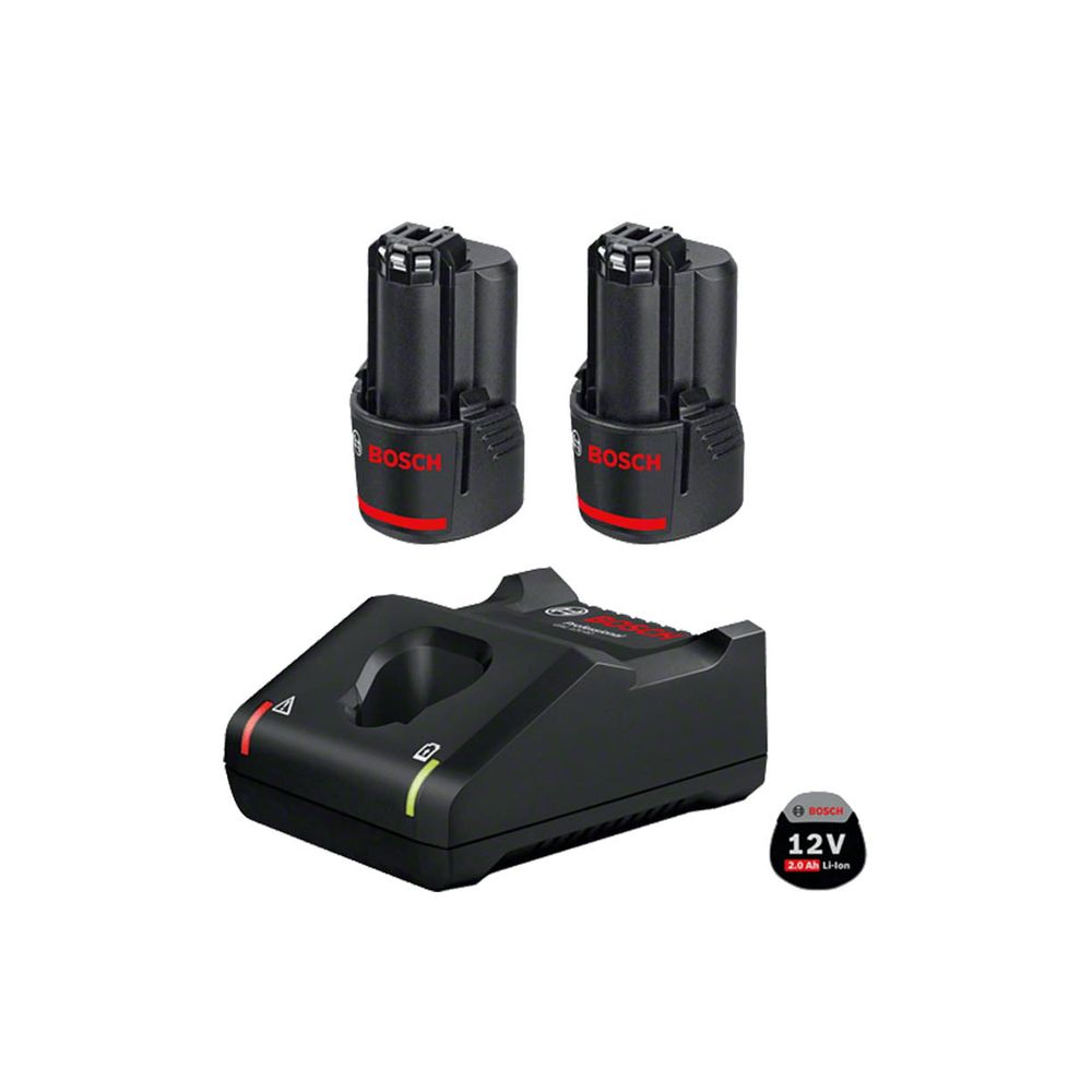 BOSCH Punjač GAL 12V-40 + 2 baterije GBA 12V 2.0Ah slika 1