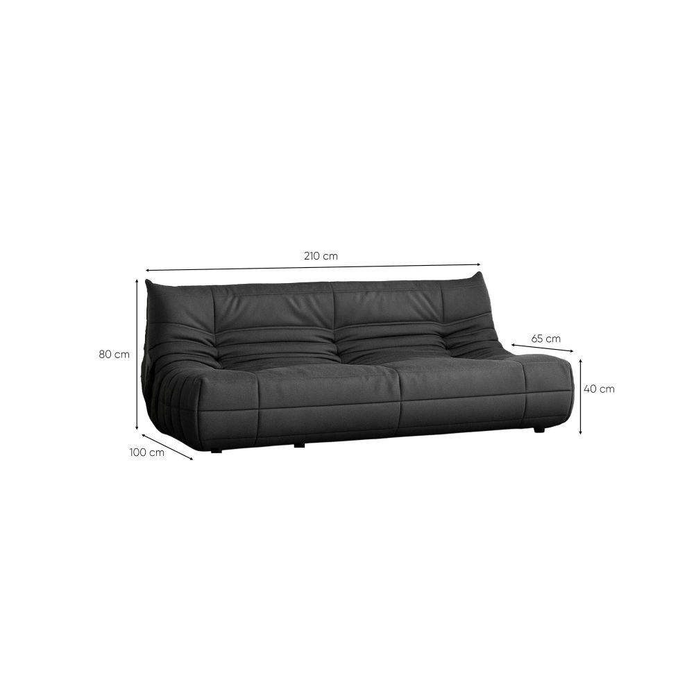 3-Sjedalna Sofa Bocek - Tamno Siva slika 7
