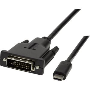 LogiLink USB-C® / DVI adapterski kabel USB-C® utikač, DVI-D 24+1-polni utikač 1.80 m crna UA0331  USB-C® Display kabel