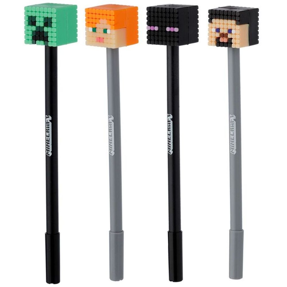 Kemijska olovka Puckator Minecraft s gumenim ukrasom (Alex/Steve/Creeper/Enderman) sortirano 24/1 PEN209 slika 2