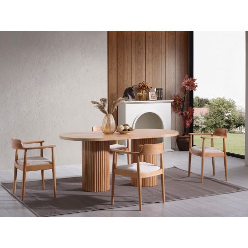 Napoli - Natural Natural Dining Table & Chairs Set (4 Pieces) slika 2