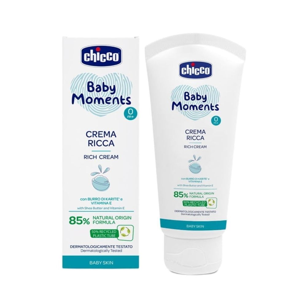 Chicco Hranjiva krema Baby Moments 100ml slika 1