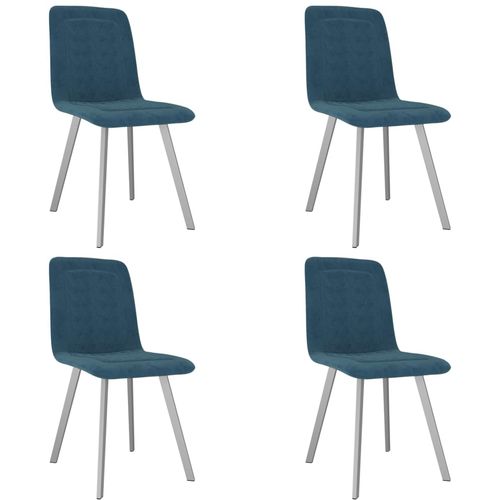 Blagovaonske stolice 4 kom plave baršunaste slika 28