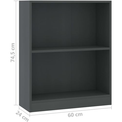 Polica za knjige siva 60 x 24 x 74,5 cm od konstruiranog drva slika 6