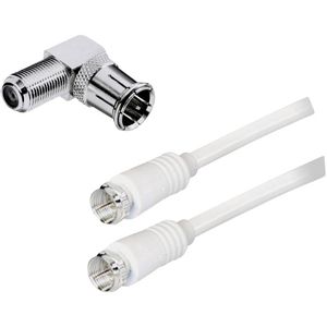 BKL Electronic antene, SAT priključni kabel [1x F-muški konektor - 1x F-muški konektor] 2.50 m 85 dB dvostruko zaštićen bijela