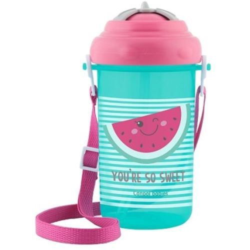 Canpol Babies Sportska Šolja Sa Slamčicom "So Cool" - 400Ml - Pink 12M+ slika 1