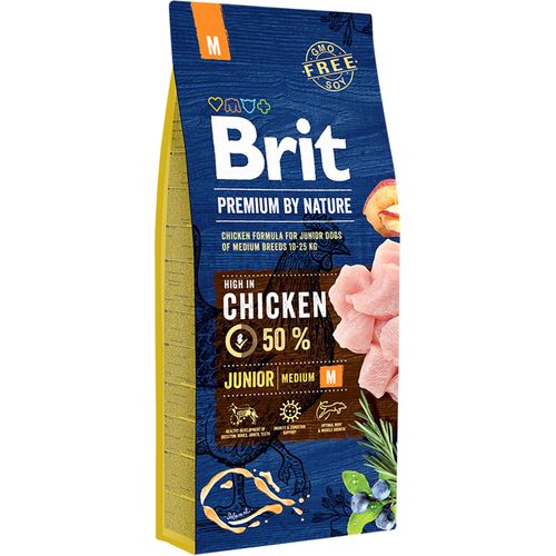 Brit Premium By Nature Junior Medium piletina, 15 kg slika 1