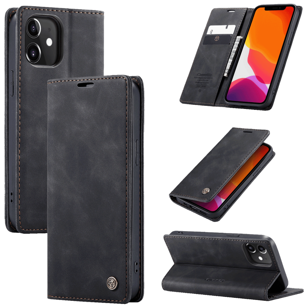 CaseMe Futrola preklopna za iPhone 12/12 Pro Max, koža, crna - Flip Lea. P. Case iPhone 12/12 Pro slika 3