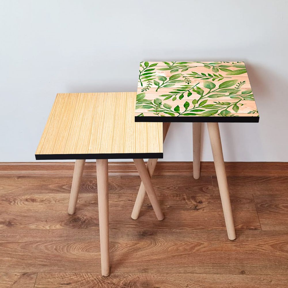 Nesting stolovi 2Shp505 - (2 komada) - boje: krem, losos, zelena slika 1