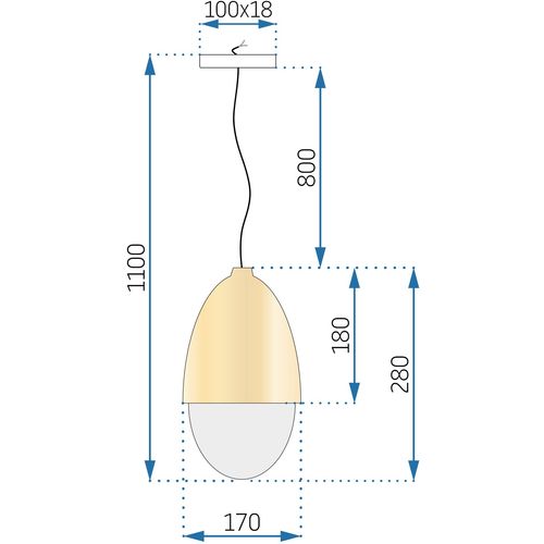 TOOLIGHT Viseća stropna svjetiljka Orzeszek Metal Wood APP952-1CP slika 11