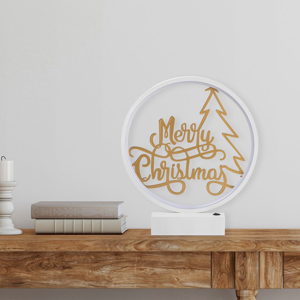 XMAS10 Bijela Zlatna Stolna Lampa slika 3