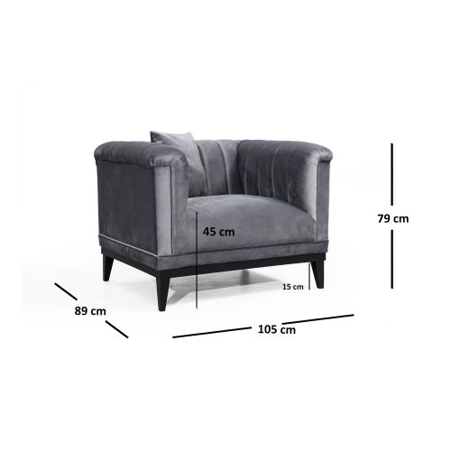 Atelier Del Sofa Fotelja wing TRENDY, Trendy - Dark Grey slika 3