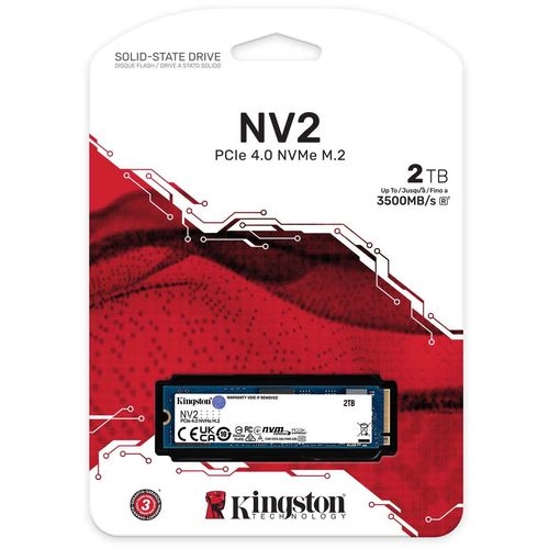 Kingston SNV2S/2000G M.2 NVMe 2TB SSD, NV2, PCIe Gen 4x4, Read up to 3,500 MB/s, Write up to 2,800 MB/s, (single sided), 2280 slika 3