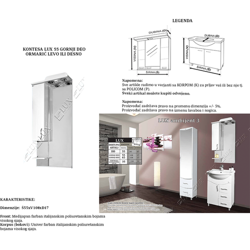 Ceramica Lux Kontesa 55 gornji deo  slika 2