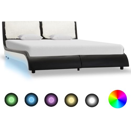 Okvir za krevet od umjetne kože LED crno-bijeli 120 x 200 cm slika 44