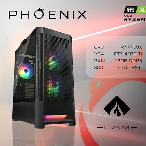 Računalo Phoenix FLAME Y-576 AMD Ryzen 7700X/32GB DDR5/NVME SSD 2TB/750W 80+ GOLD/VGA RTX 4070TI SUPER 16GB slika 1