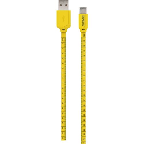 Schwaiger USB kabel USB 2.0 USB-A utikač, USB-C® utikač 1.20 m crna, žuta s oznakom po metru WKC10 511 slika 3