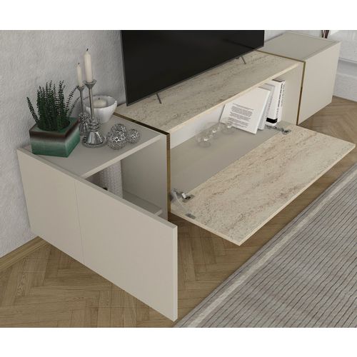 Woody Fashion TV jedinica VEYRON, boja Travertine, boja sandstone slika 4