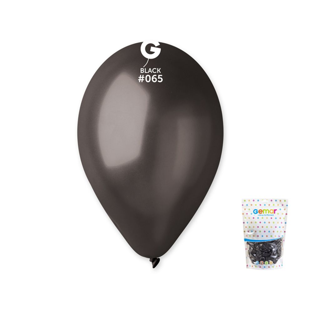 GM120-65 Balon Metalik Crni 33cm, 50kom slika 1