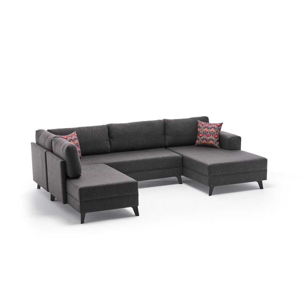 Efsun - Ugao Sofa na Razvlačenje u Antracit Boji slika 10