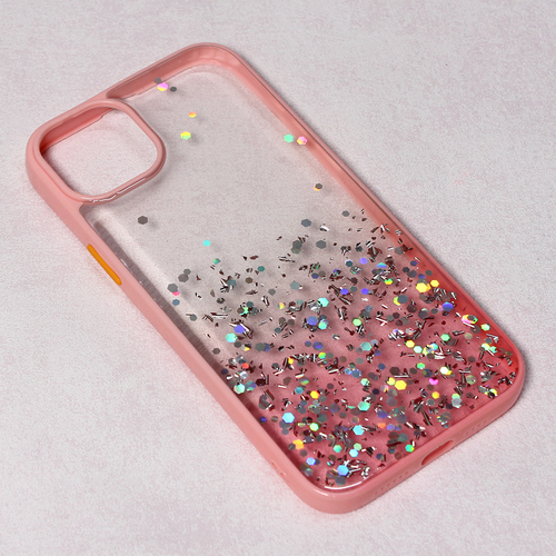 Maska Frame Glitter za iPhone 14 6.7 Plus roze slika 1