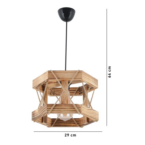 Hexagonal Natural Natural Chandelier slika 5