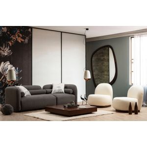 Victoria Grey Bouclette Grey 3-Seat Sofa