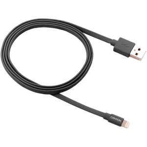 CANYON Charge & Sync MFI Ravni Kabel, USB na Lightning, Apple Certificiran, 1m, Tamno Siva