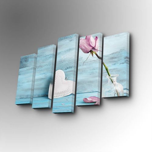 5PUC-102 Multicolor Decorative Canvas Painting (5 Pieces) slika 1