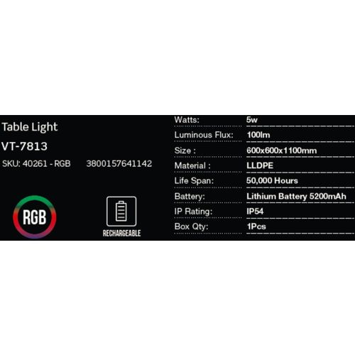 LED bežična punjiva rasvjeta — BAR TABLE slika 2