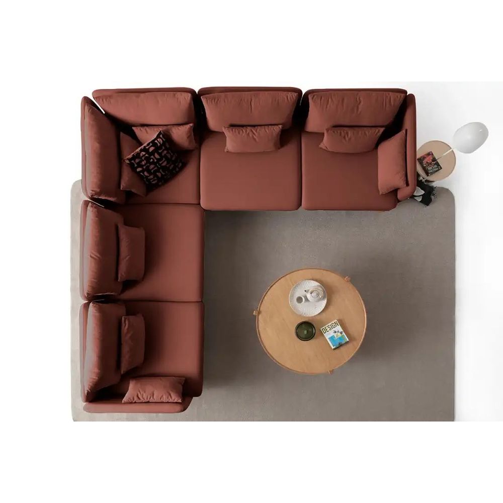 Ugaona Sofa Flexy L - boja: crvena pločica slika 6