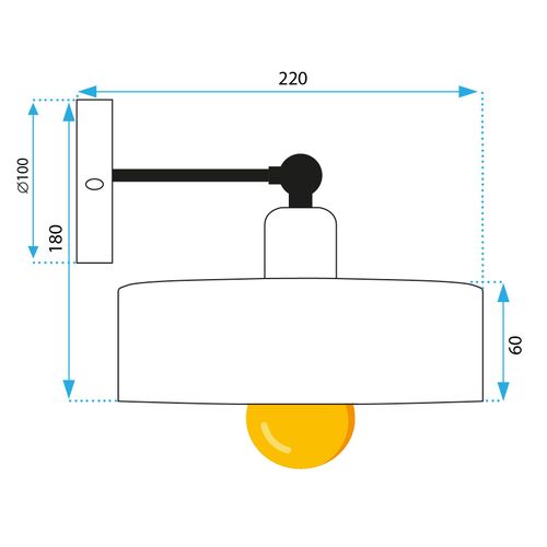 Zidni svijećnjak APP1332-1W BLACK GOLD slika 11