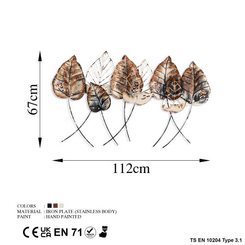 Wallity Metalna zidna dekoracija Casting Leaf 2 slika 8