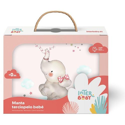 InterBaby dekica 110x140 Elephant Pink slika 1