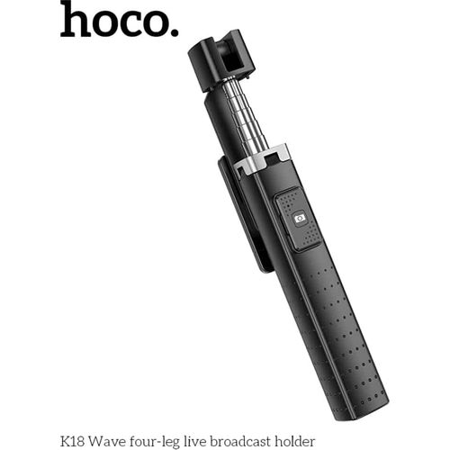 Hoco - Selfie Stick Wave (K18) s bežičnim Bluetooth daljinskim upravljačem i 4 noge- 97 cm - crni slika 5