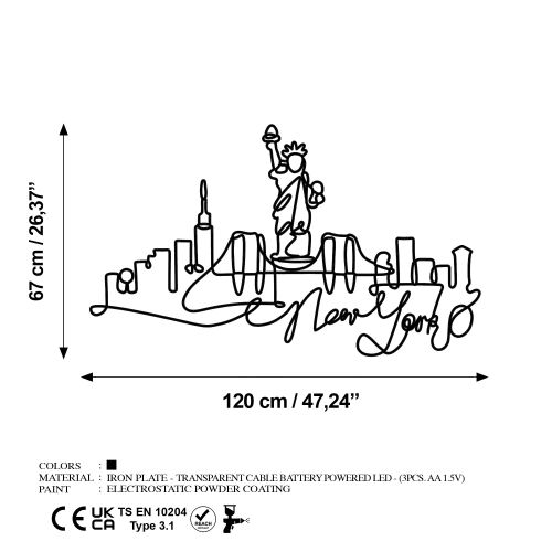Wallity Metalna zidna dekoracija Newyork 246 slika 7