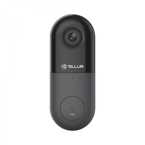 Tellur Smart WiFi video doorbell, 1080p, PIR, WIRED, crna slika 3