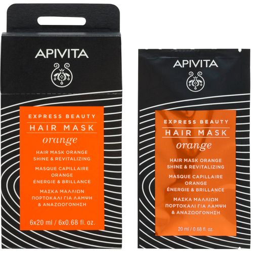 Apivita Express Beauty maska za sjaj i revitalizaciju kose s narančom 20 ml slika 1