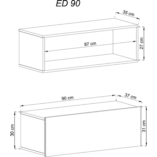 Zidni ormarić ENJOY ED90 - bijela slika 2