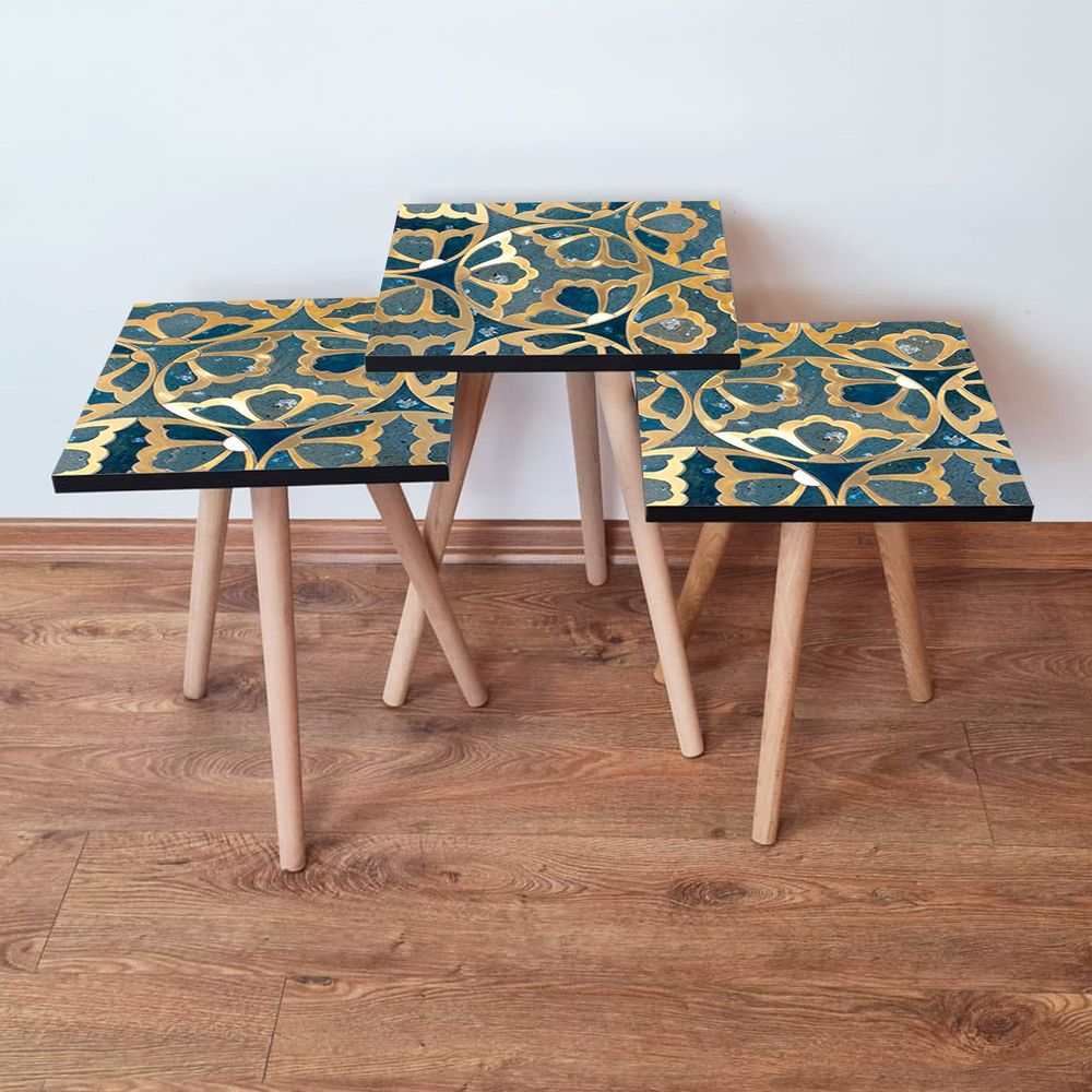 Nesting Table 3Shp274 - Plave i Zlatne Boje (3 Komada) slika 1