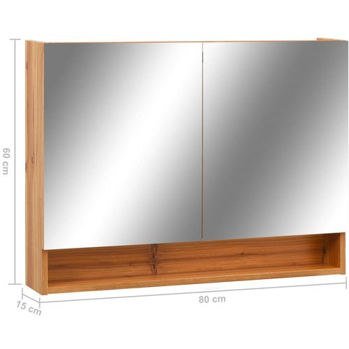 LED kupaonski ormarić s ogledalom boja hrasta 80x15x60 cm MDF slika 25