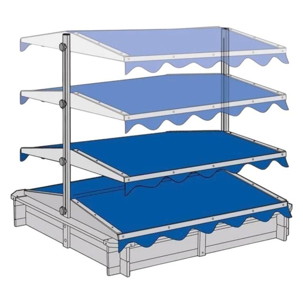 Kinder Home Drveni pješčanik sa podesivom tendom, 112х112cm slika 4