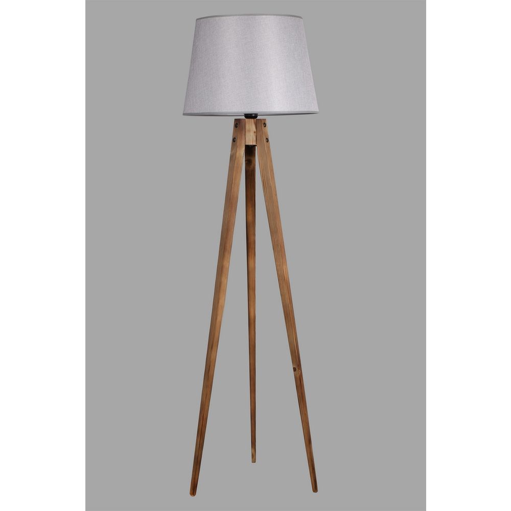 Tripod Yanık Lambader Pramit Hasır Gri Abajurlu slika 2