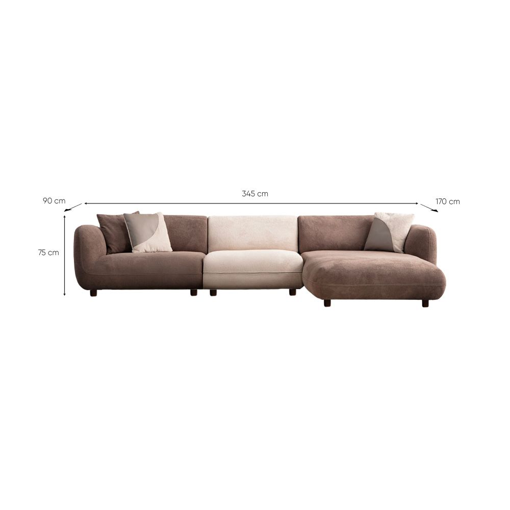 Ugaona sofa Pavia Corner 2 (L1,5+O1+Chlr) - boje: krem smeđa slika 11
