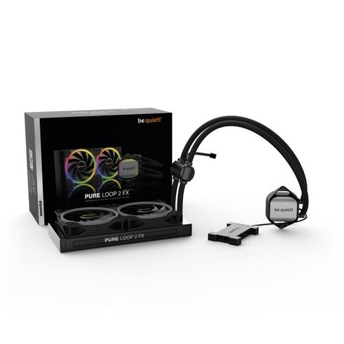 be quiet! BW013 PURE LOOP 2 FX, 240mm [with LGA-1700 Mounting Kit], Doubly decoupled pump, Very quiet Pure Wings 2 PWM fans 120mm, Unmistakable design with ARGB LED and aluminum-style, Intel and AMD slika 2