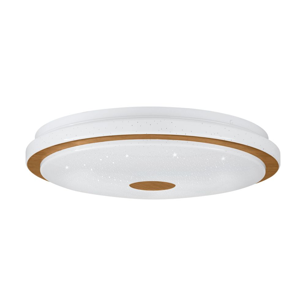Eglo plafonjera 'Lanciano 1' - LED, 24W, dimabilna, bijela/drvo sa daljinskim upravljačem slika 1